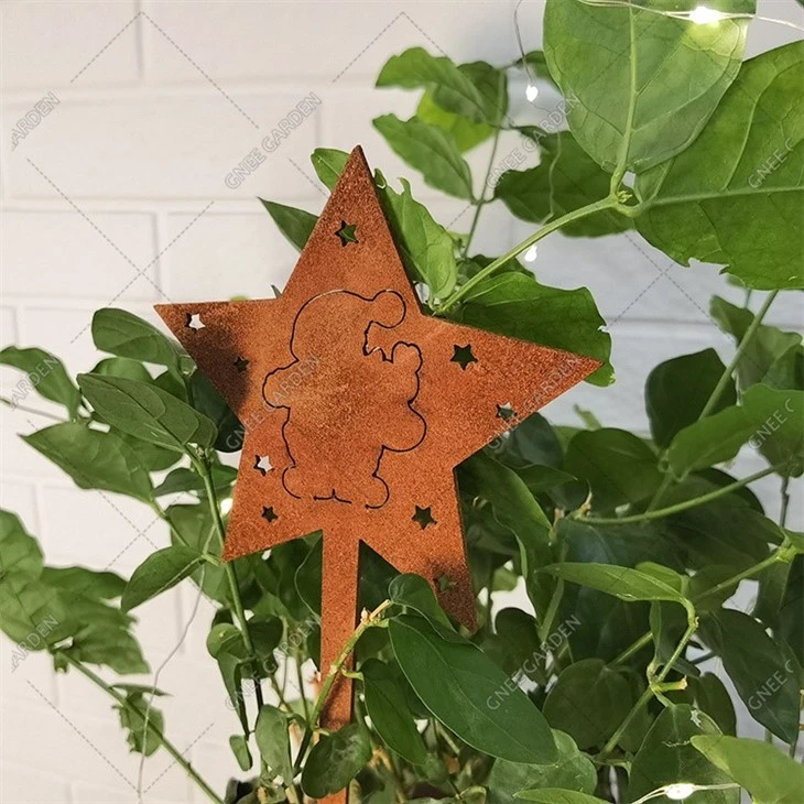 Decor Yard Stakes Lawn Corten Steel Rust Garden