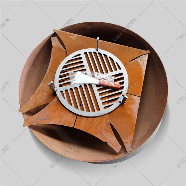 Garden Fireplace Corten Steel Low Smoke Bbq