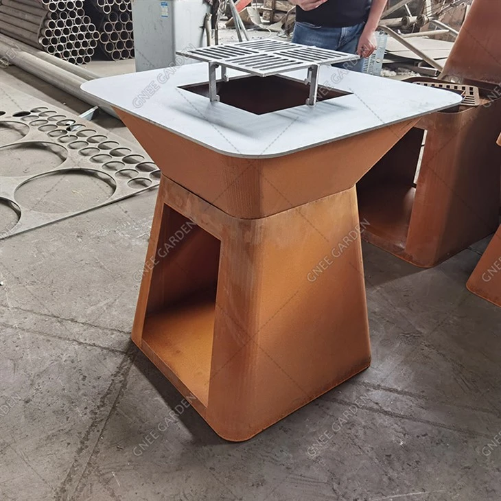 Lò nướng thịt nướng ngoài trời bằng thép Corten lớn Brasero Plancha