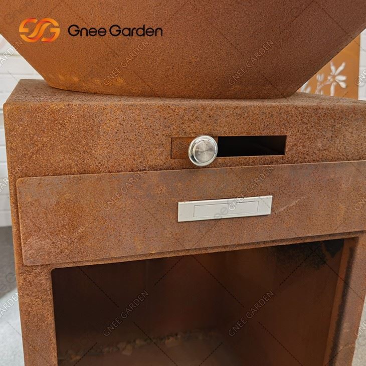 Made in China Corten Steel Grill With Round Grill