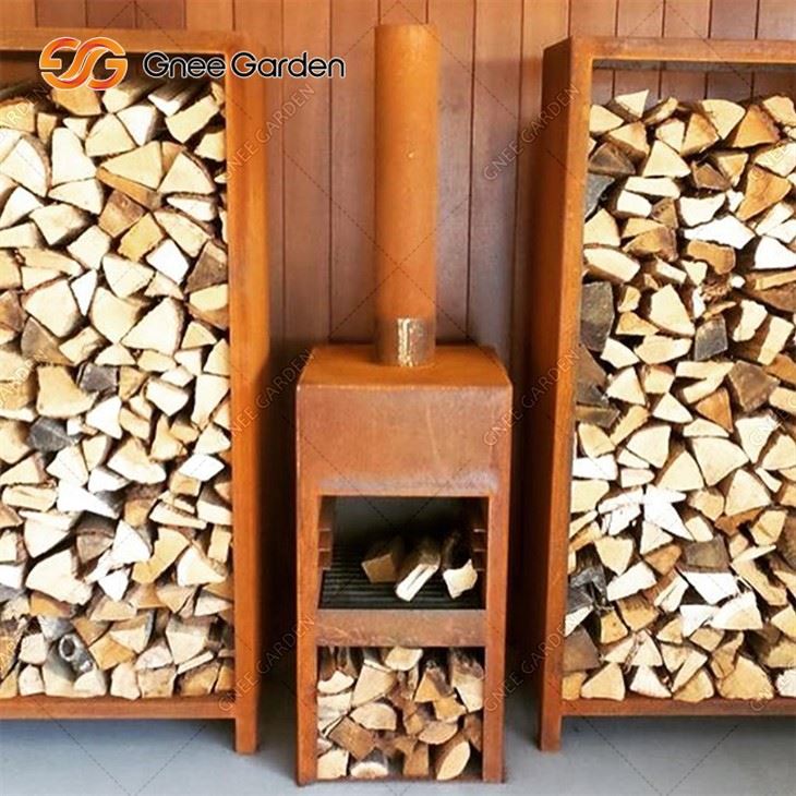Lò nướng ngoài trời Plancha Grill bằng gỗ/than củi Lò nướng thịt nướng bằng thép Corten
