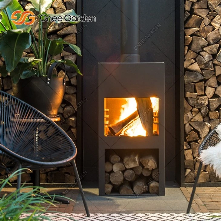 Outdoor Plancha Grill Wood/Charcoal Fired Corten Steel Barbecue Fire Pit