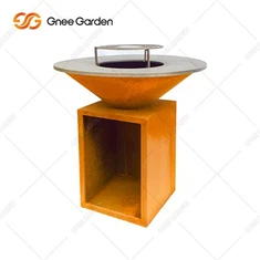 Lò nướng BBQ thép Corten với đỉnh phẳng