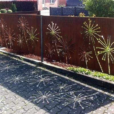 Hàng rào thép Corten Sân vườn Hàng rào kim loại Bảng hàng rào Pickets