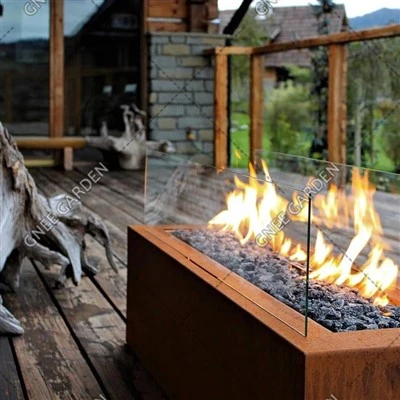 Fire Bowl Ngoài trời Gas Fire Pit Corten Steel Fire Table