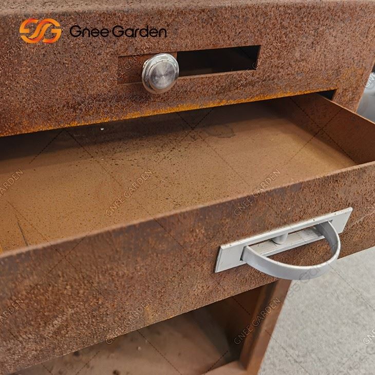 Steel Patio Fire Pit Outdoor Cooking Corten Steel Fire Bowl With Grill Ring