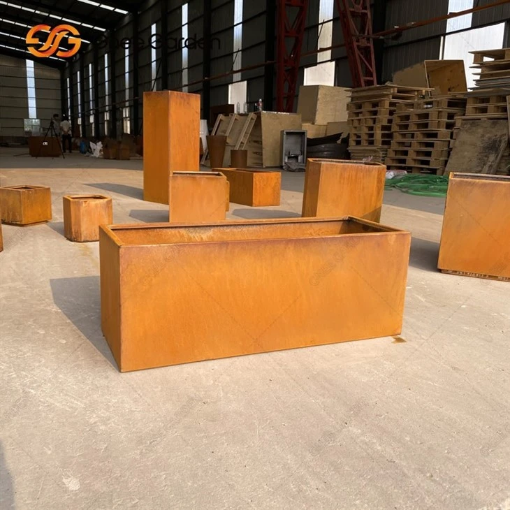Weathering Resistant Outdoor Corten Steel Planter Box