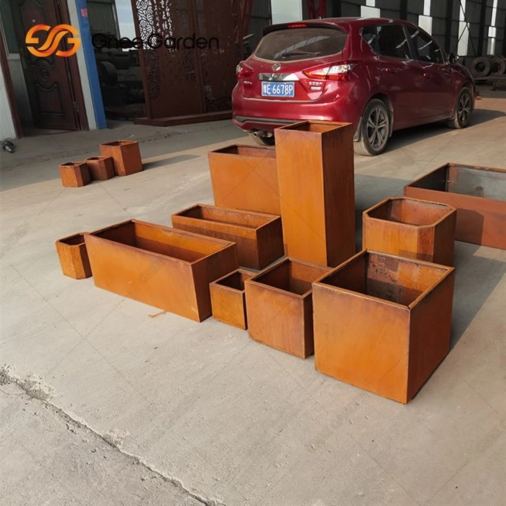 Weathering Resistant Outdoor Corten Steel Planter Box