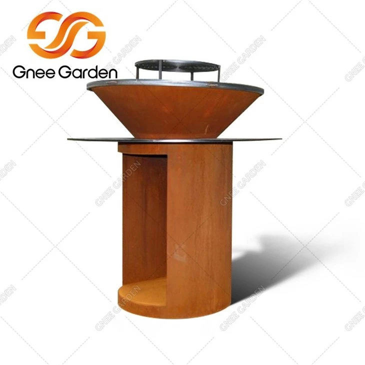 weathering steel steel garden barbecue1