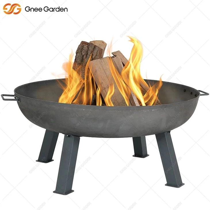 Weathering Steel Fire Bowl With Foot