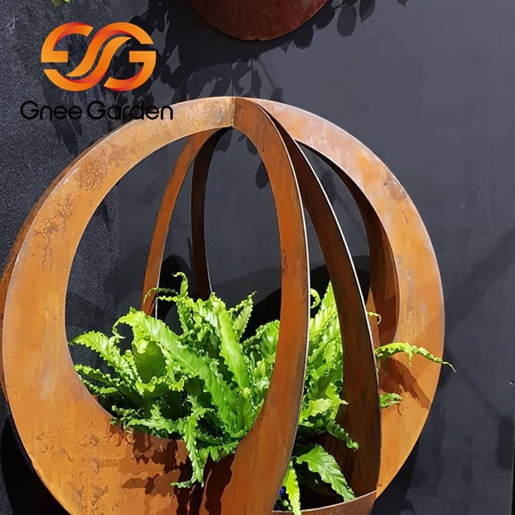 modern corten steel planters