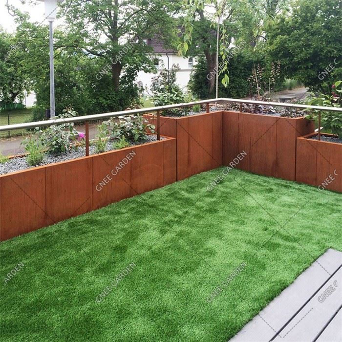 High Quality Corten Steel Metal Flower Pot Rectangular Planter Box