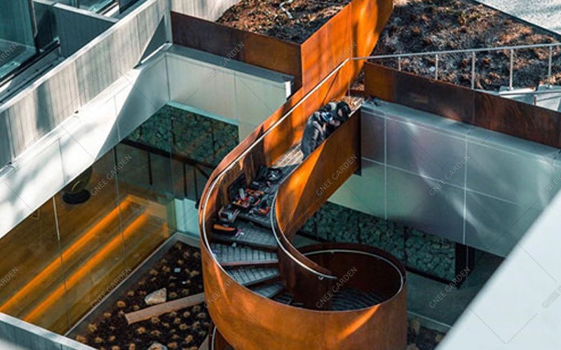 Customized Weathering Steel Garden Stairs Customized Weathering Steel Garden Stairs