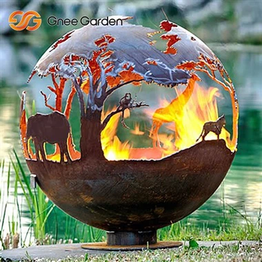 Corten thép kim loại gỉ gỉ thiết kế chống lửa ngoài trời hố lửa